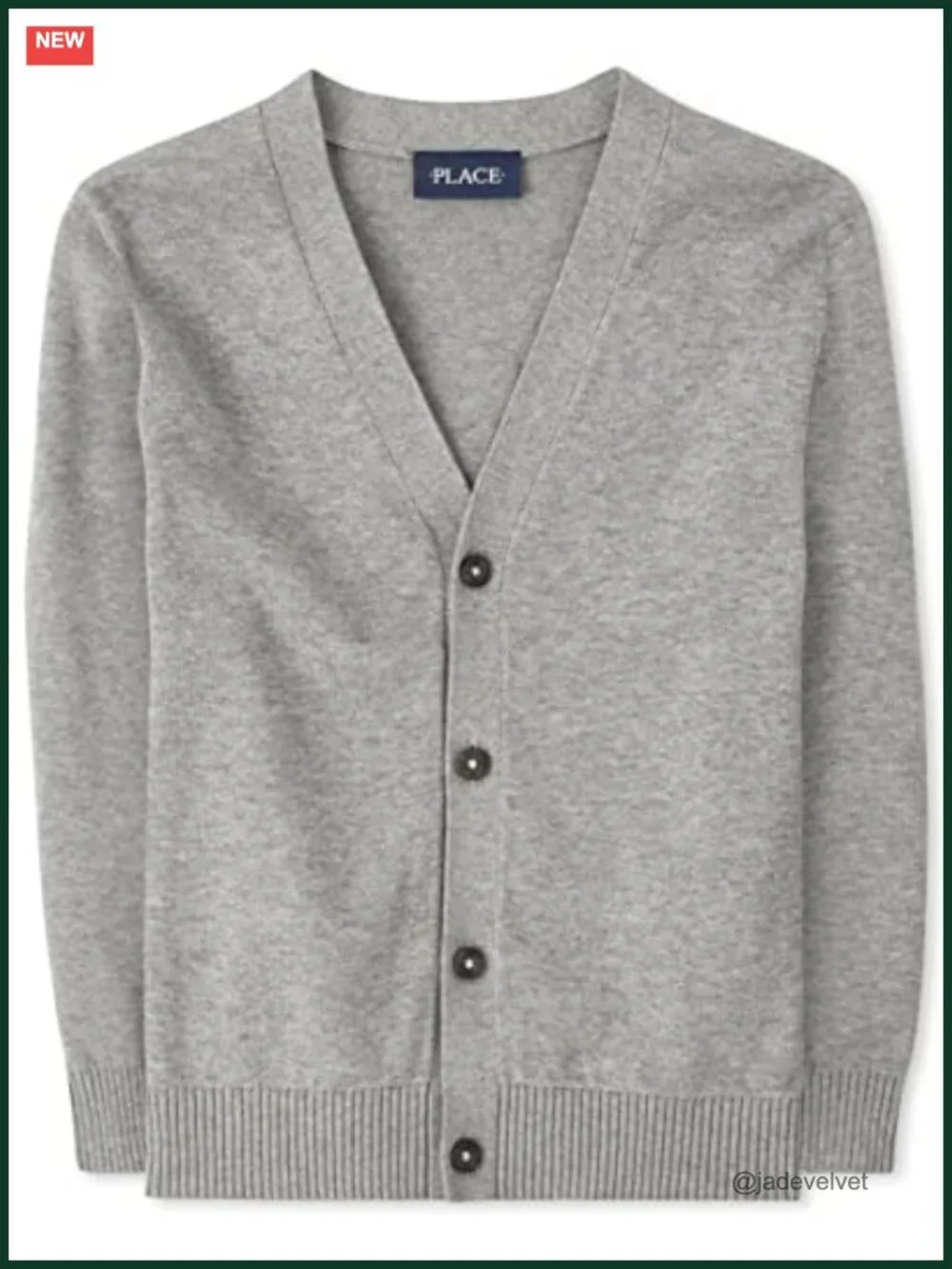 Boys' Uniform Cardigan - Long Sleeve Button Front Cotton Sweater